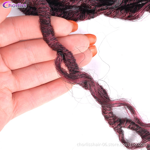 Factory Direct Hair Vendor Boho Bohemian River Locs Braiding Hair Passion Twist Wavy Pre-loop Synthetic Crochet Braids Faux Locs
